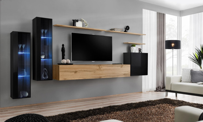 Woonwand Bruin Dressoir Wandkast Designer Woonkamermeubels Tv-standaard.