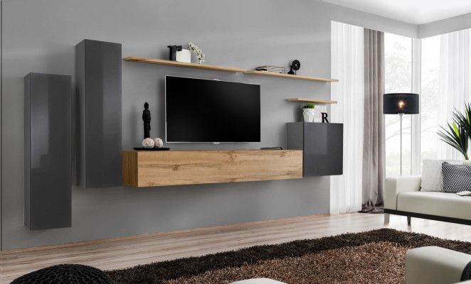 Ontwerper woonkamer meubilair woonkamer luxe tv-standaard houten wandplank compleet nieuw