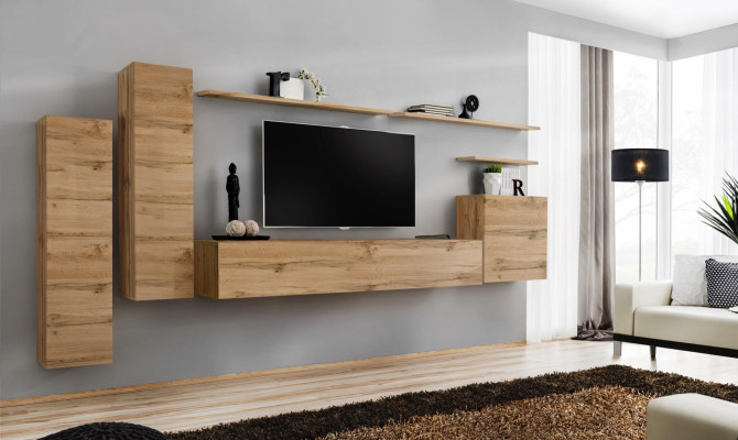 Bruine muur unit woonkamer meubels Modern wandplanken designer stijl Nieuwe tv-standaard