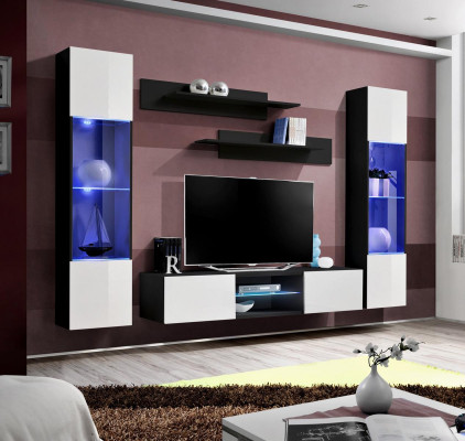 Wandmeubel zwevende vitrine muurplanken compleet designer luxe tv-standaard nieuw