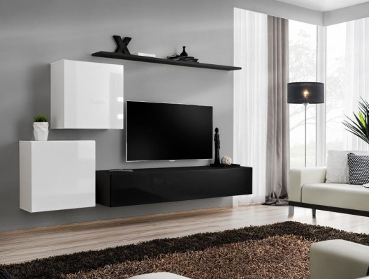 Woonwand houten meubels compleet 4-delig luxe Nieuw 2x wandkast TV-standaard design