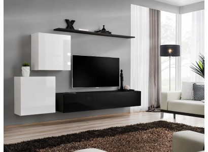 Woonwand houten meubels compleet 4-delig luxe Nieuw 2x wandkast TV-standaard design