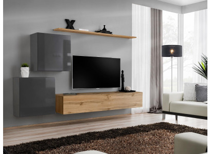Woonkamer meubelset woonwand tv-standaard dressoir plank hout luxe wandkast