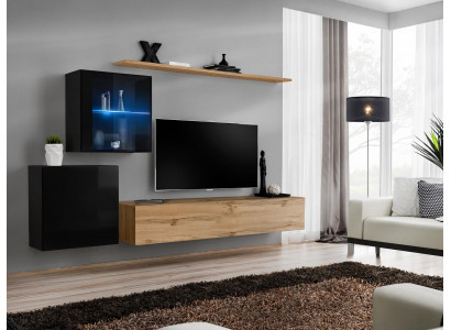 Hoogglans wandkast woonkamer design luxe set wandrek meubels.