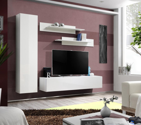 Woonwand Wit TV-standaard Designer Inrichting Woonkamer meubels Wandplanken