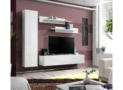 Woonwand Wit TV-standaard Designer Inrichting Woonkamer meubels Wandplanken