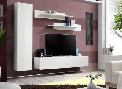 Woonwand Wit TV-standaard Designer Inrichting Woonkamer meubels Wandplanken