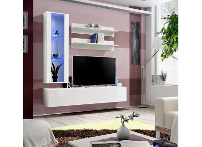 Volledige tv-standaard meubelontwerp inrichting set 4-delig lowboard hangende vitrine