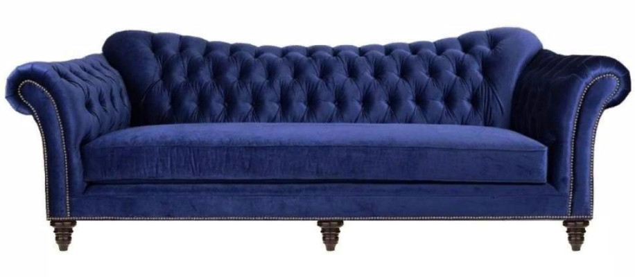 Blauwe Chesterfield woonkamer modern design banken bank ontwerper meubels stof