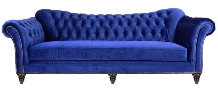 Blauwe Chesterfield woonkamer modern design banken bank ontwerper meubels stof