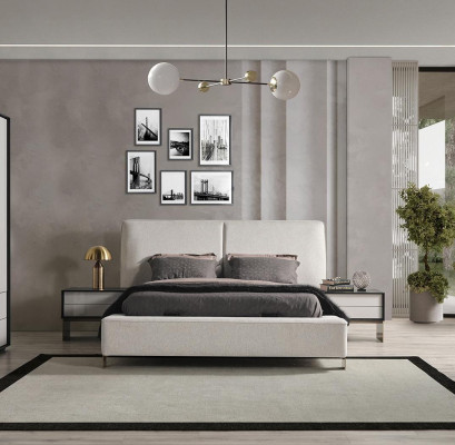 Luxe slaapkamer set ontwerper tweepersoonsbed 2x nachtkastjes stijlvol