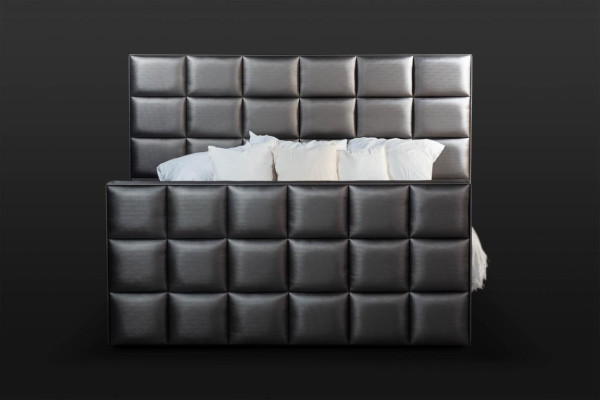 Grijs tweepersoonsbed Moderne slaapkamerbedden Elegante leren bedden Nieuw
