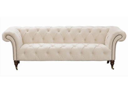 Beige Chesterfield Driezits Modern Design Bank Stoffen Bank Designermeubels