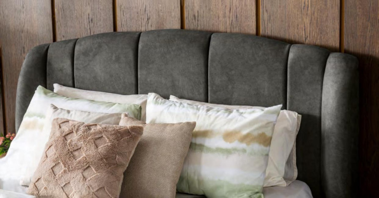 Bed Grijs Tweepersoonsbedden Modern Bedframe Luxe Design Bedframe Hout Nieuw