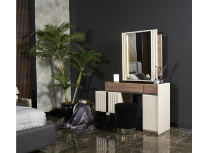 Modern design witte make-uptafel met spiegel luxe slaapkamermeubels 2-delig nieuw