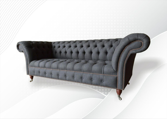 Chesterfield 3-zits Textiel Donkergrijs Modern Design Banken Bank Meubels Ontwerper
