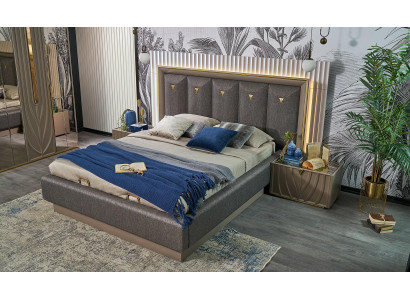 Tweepersoonsbed Compleet slaapkamerbed Bruin Set 3-delig Nachtkastjes Hout