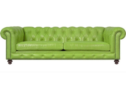 Woonkamer Chesterfield Sofa Groen Groot Premium Leder Designer Meubels 4-zitter Nieuw