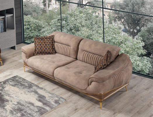 Woonkamerset 2x driezitsbank luxe fauteuil inrichting designbank.