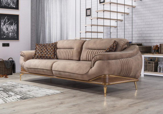 Woonkamerset 2x driezitsbank luxe fauteuil inrichting designbank.