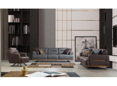 Complete inrichting bankstel driezitter woonkamer bank gestoffeerde fauteuil nieuw