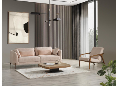Ontwerp woonkamerset bankstel gestoffeerde meubels 2 bankstellen salontafel nieuw fauteuil
