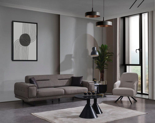 Luxe bankstel set 2-delig Fauteuil Luxe bankstel bankstel Driepersoons woonkamer inrichting.