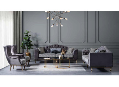 Chesterfield zitgroep Driepersoons fauteuil Designer woonkamermeubels