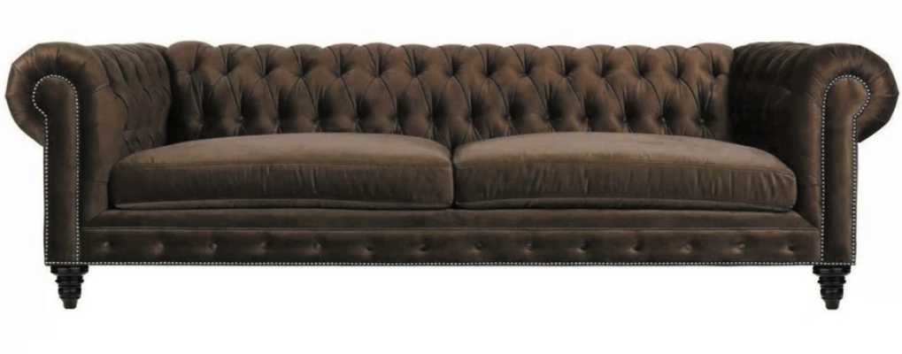 Chesterfield bruin Nieuwe Moderne Woonkamer Driezits Bank Creatieve Meubels Textiel Stof