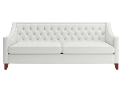 Witte driezits Chesterfield, modern design bankstel van textiel, nieuw origineel meubel.