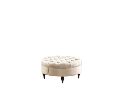 Ronde Chesterfield gestoffeerde poef voetenbankje Ottomaanse ronde bank bijzettafel Nieuw