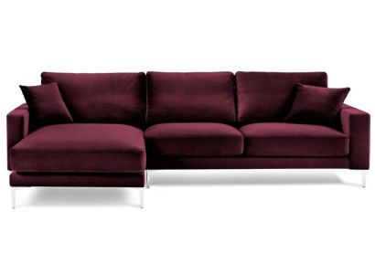 Rode Bourgogne hoekbank design banken gestoffeerde bank banken Italiaanse meubels design.