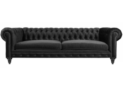 Chesterfield zwart woonkamer modern driezits creatief meubilair textiel stof