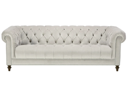 Zilveren driezits stoffen design bankstellen gestoffeerde bankstellen originele Chesterfield nieuw