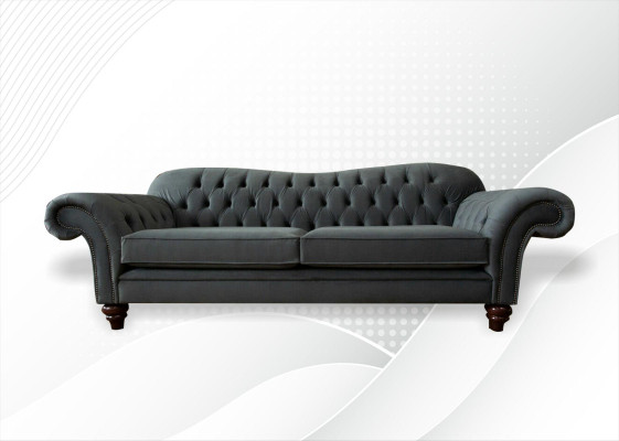 XXL Chesterfield Bank 4-zits Bank Bekleding Zitgroep Leer Textiel  XXL Chesterfield Bank 4-zits Bank Bekleding Zitgroep Leer Textiel