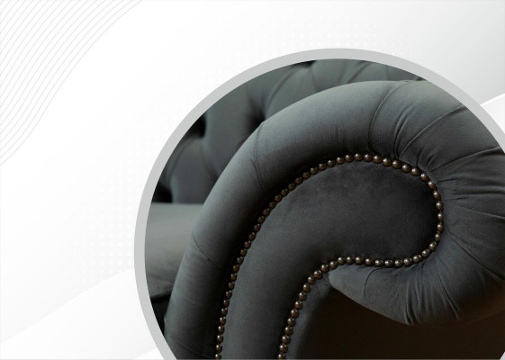 XXL Chesterfield Bank 4-zits Bank Bekleding Zitgroep Leer Textiel  XXL Chesterfield Bank 4-zits Bank Bekleding Zitgroep Leer Textiel