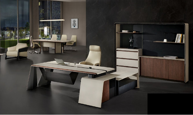 Hoekbureau Kantoor Chef Inrichting Kamer Meubels Ontwerp Bureaus