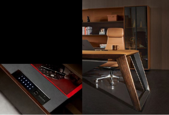 Ontwerpbureau werkkamer set fauteuil hoekbureau compleet set