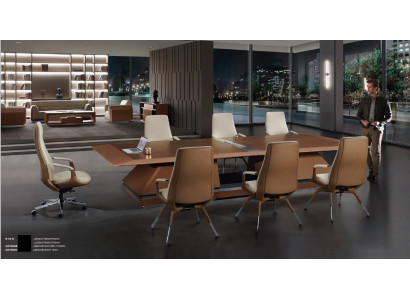 Conferentie tafel kamer Meeting + 6x stoelen Trainings tafels Tafels 7-delig.