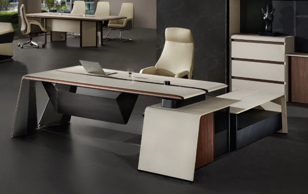 Ontwerp kantoor bureau tafel stoel meubilair hoektafel met stoel 2-delig.