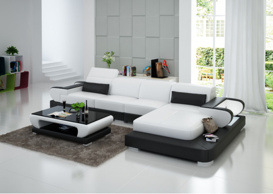 Elegante Nieuwe L-vormige designer leren bank voor stijlvolle woonruimtes.
