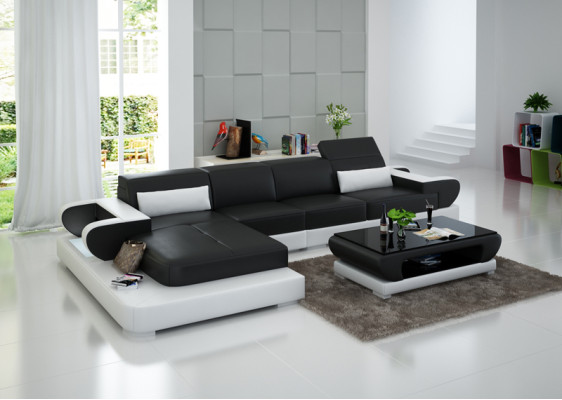 Elegante Nieuwe L-vormige designer leren bank voor stijlvolle woonruimtes.
