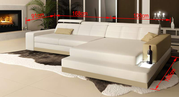 Leren bankstel met USB woonlandschap hoekbank hoekstel modern design bankstel C4010B