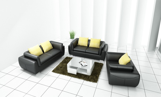 Leren bankstel met USB woonlandschap 3+2+1 zits set Modern design bankstel