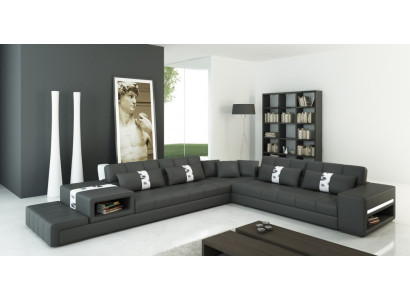 Hoekbank met USB bank bank woonlandschap stoel hoek suite leer textiel Peterso