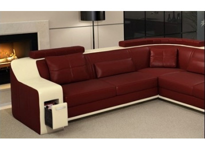 Hoekbank Lederen Textiel Bank met USB-bekleding Woonlandschap L Garnituur Zitting Isching