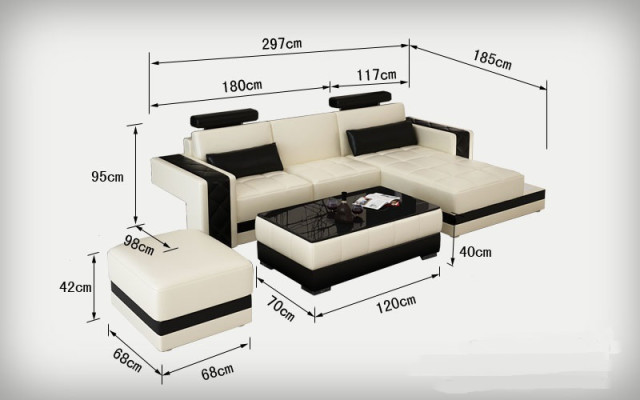 Leren bank met USB woonlandschap hoekbank hoekstel modern ontwerp moderne bank L6010D.