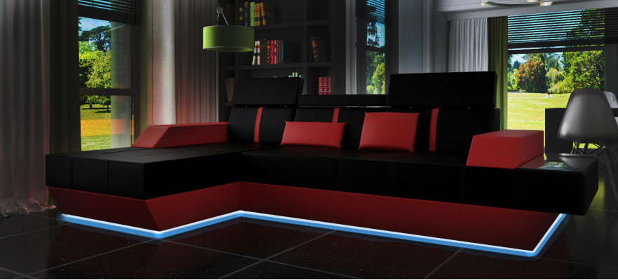 Leren bank met USB bank hoekbank hoekbank leren bank bekleding hoek maatwerk