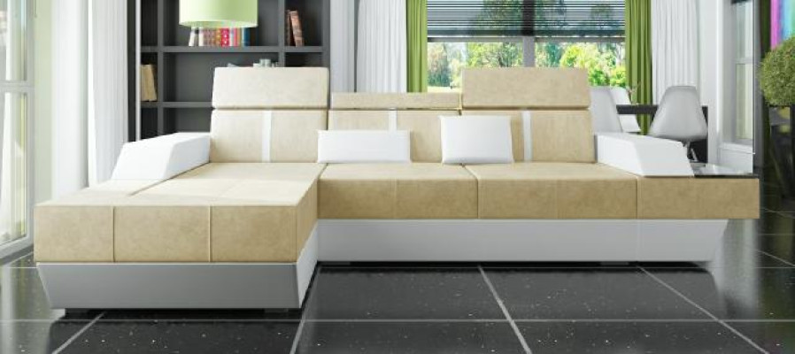 Stoffen bank hoekbank stoffen bank bank + USB stof stoffen bank woonlandschap bekleding nieuw