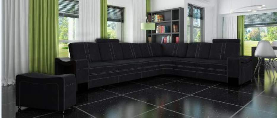 Stoffbank Textiel Bekleding Hoekbank Bank Bank Hoekbank Woonlandschap